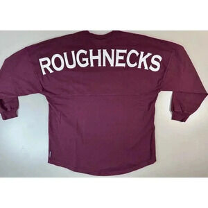 Spirit Jersey Roughnecks V Neck Shirt Size M Texas Southern Red Oversized Preppy